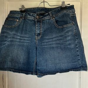 Denim jeans shorts, super comfy.